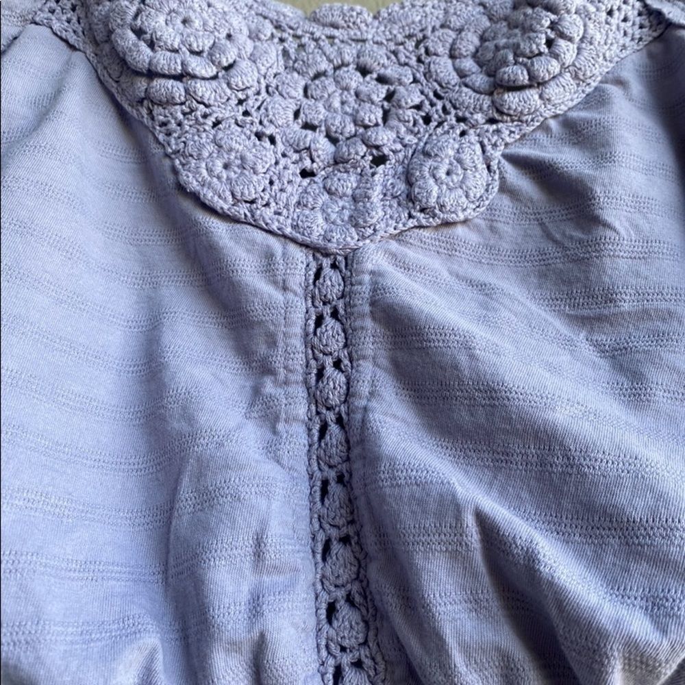 NWOT - Free People Lilac Crochet Drawstring Crop Top Size: L - Picture 5 of 10